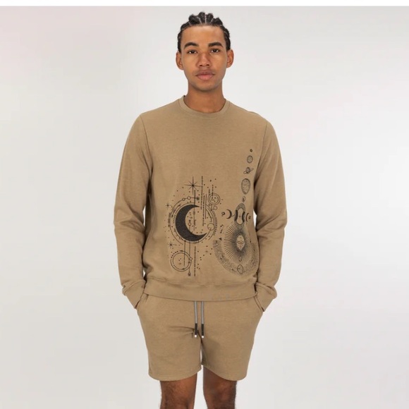 NWOT BLIND ROOSTER Embroidered Front Sweatshirt - Elmwood / Celestial men’s: MED - Picture 1 of 3